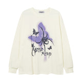 Men Long Sleeve Shirt Butterfly Graffiti Unique Design Long Sleeve Bottoming T-shirt Men and Women Vibe