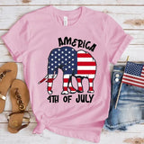 Women's Independence Day T Shirt round Neck Short Sleeve T-shirt Women's Top