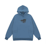 Men Hoodie Lightning Printed Hoodie Loose High Collar Pullover Hoodie Autumn and Winter