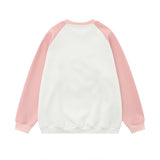 Men Hoodie Five-Pointed Star Flocking Embroidered Crew Neck Sweatshirt