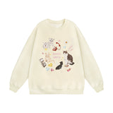 Men Hoodie Printed Crew Neck Sweatshirt Autumn and Winter Leisure Long Sleeve Pullover Men