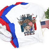 Women's Independence Day T Shirt round Neck Short Sleeve T-shirt Women's Top