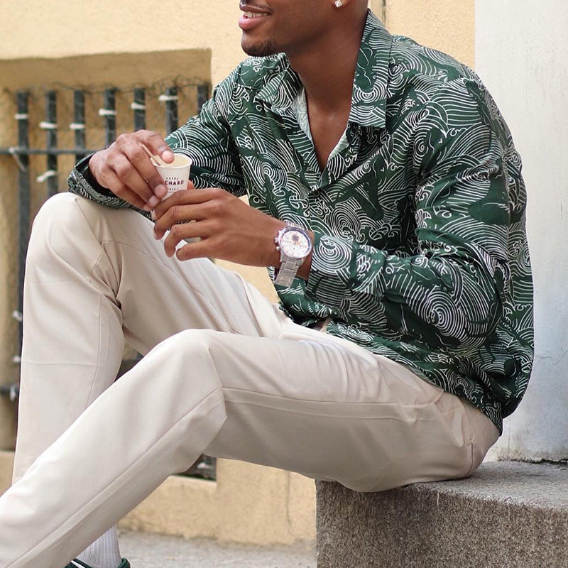 Men Shirt Fashion Tops Men's Cardigan Men's Shirt