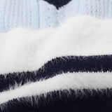 Women Vest Color Matching Short Striped Knitted Vest Women Sleeveless