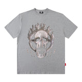 Men T Shirt Vintage Space Print Short Sleeve T-shirt for Men and Women Hip Hop Loose