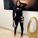 Women Co-Ord Set Fall Women's Clothing Fashion Tops High Waist