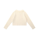 Women Sweater Short Sweater Women's Autumn Polo Collar Slim-Fit Long Sleeve