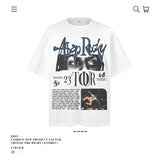 American vintage street T-shirt loose cotton summer retro men's wear