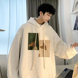 Men Hoodie Hooded Sweater Men's Autumn Loose Couple Sleeve Hoodie Coat