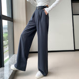 Palazzo Pants Niche Casual Suit Pants Women Autumn Trousers Solid Color Simple