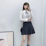 Women Skirt College Style Gray Summer Fall Winter Skirt