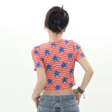 Women T-shirt Short-Sleeved T-shirt Girls Ins Niche round Neck