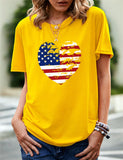 Women's Independence Day T Shirt Pattern Printed Short-Sleeved T-shirt