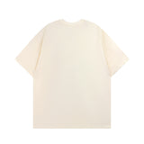 Men T Shirt Retro Alphabet Puff Print Short-Sleeved T-shirt Men's Loose Couple