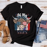 Women's Independence Day T Shirt round Neck Short Sleeve T-shirt Women's Top