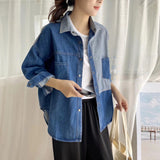 Women T-Shirt Autumn Loose Denim Shirt Women's Long Sleeve