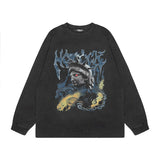 Men Long Sleeve Shirt Printed Autumn and Winter Washed Long Sleeve Bottoming T-shirt for Men and Women