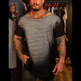 Men T Shirt Summer Stripes Casual Short-Sleeved T-shirt Men