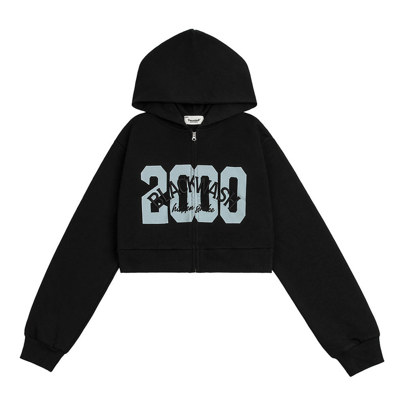 Women Hoodie Short Zipper Cardigan Sweater Autumn Hooded Jacket