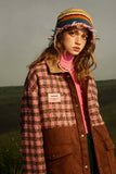 Unisex Jacket Autumn Woolen Contrast Color Coat Women's Clothing