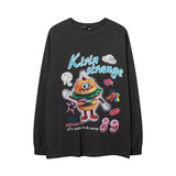 Men Long Sleeve Shirt Fashion Brand Cartoon Print Couple Upper Clothes Long Sleeves T-shirt Men and Women