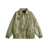 Unisex Jacket Autumn Fashion Casual Leather Clothing Jacket Women's Clothing