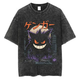 Washed cotton T-shirt anime short sleeve shirt