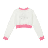 Women Sweater Short Sweater for Girls Autumn Leisure round Neck Long Sleeve
