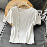 Women T-Shirt T-shirt Slimming Short-Sleeved Bottoming Shirt Top
