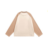 Unisex Jacket Autumn Raglan Sleeve Patchwork Sweater