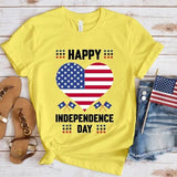 Women's Independence Day T Shirt round Neck Short Sleeve T-shirt Women's Top