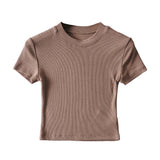 Women T-Shirt Spring Slim-Fit Short-Sleeved round Neck T-shirt
