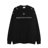 Men Hoodie Men's Spring and Autumn High Street Niche Metal Slit Neckline Long Sleeve