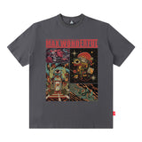 Men T Shirt Retro Dark Printed Short-Sleeved T-shirt Men and Women Loose