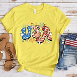 Women's Independence Day T Shirt round Neck Short Sleeve T-shirt Women's Top
