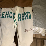 Men Sweatpants Retro Corduroy Casual Pants Men's Straight Loose Wide Leg