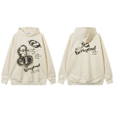 Unisex Vintage Hoodie Printed Loose Hoodie