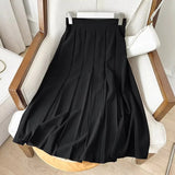 Women Skirt Vintage Spring High Waist Midi Skirt