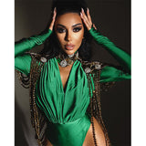 Women Jumpsuit Women's Spring Bottoming Stitching Long-Sleeved Jumpsuit