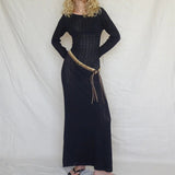 Women Sweater Dress round Neck Backless Sexy Dress Crocheted Knitted Tight Long Sleeve