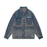 Men Denim Jacket Stitching Denim Jacket Men's Design Sense Loose Wash Distressed Denim Jacket