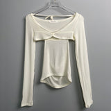 Women Long Sleeve Shirt Long Sleeve Shawl Halter U-Neck Vest Camisole Women