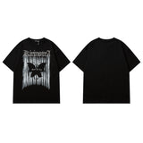 Men T Shirt Gothic Cross Graffiti Printing Short Sleeve T-shirt Men and Women Street Loose