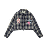 Women Long Sleeve Shirt Women's Button Stitching Embroidered Loose Long Sleeve