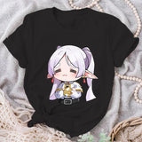 Frieren Graphic Print T-Shirt Women Casual Round