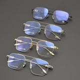 CHH Chrome Hearts Glasses Double Beam Ultra Light Titanium Frame Myopia Glasses Frame