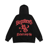 Men Hoodie Gothic Letter Printed Hoodie Men's Spring and Autumn Loose Casual