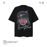 American vintage street T-shirt pure cotton men's and women's summer loose