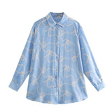 Women T-shirt Fall Women's Clothing All-Matching Printed Shirt