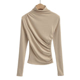 Women T-Shirt Bottoming Shirt T-shirt Slim Long Sleeve Top Women